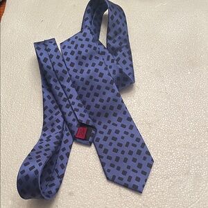 New Alfani Blue and Black Geometric Tie